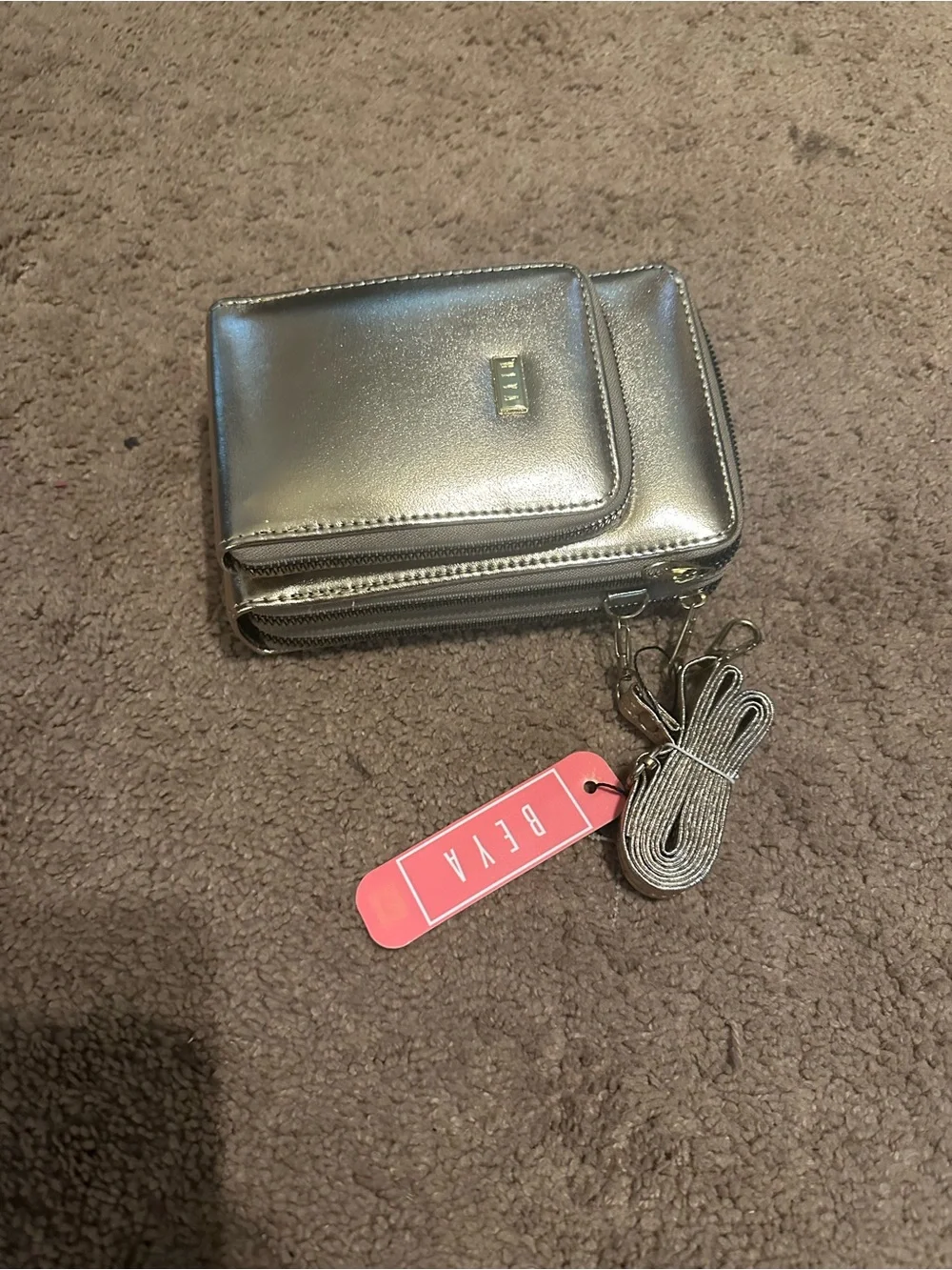 Metallic Gold Crossbody Phone Wallet